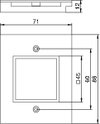 Abdeckplatte für 1f Modul 45 in T12L 71x88x12, PA, graphitschwarz, RAL 9011