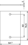 Abdeckplatte ohne Lochbild für T4B 55x77mm, PVC, graphitschwarz, RAL 9011
