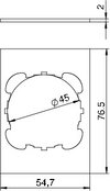 Abdeckplatte 1xEK für T4B 55x77mm, PVC, graphitschwarz, RAL 9011
