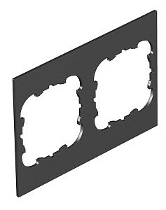 Abdeckplatte 2xEK für T4B 110x77mm, PVC, graphitschwarz, RAL 9011