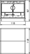 Telitank 118x118x97, PA, graphitschwarz, RAL 9011