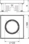 Quadratische Kassette für Tubus 200x200mm, A2, 1.4301