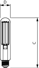 LED SON-T, Röhrenform, 220-240V, 20 W, SON-T 70W, E27, 2200 K, 3200 lm, CRI 70, 25000 Stunde(n) – Bild 6 von 7