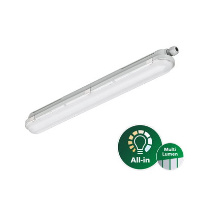 CoreLine waterproof gen3, All-in, 25 W, 14.6 W, L600 mm, 2400 lm, 2900 lm, 3500 lm, 4000 lm, 4000 K, Symmetrisch, Klar, IP66, IK08