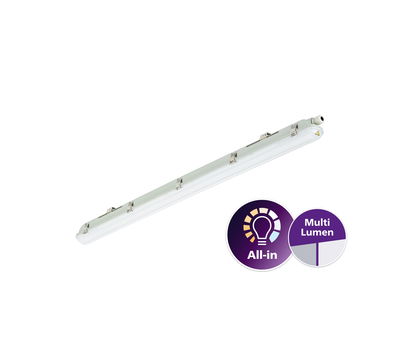 Ledinaire Feuchtraumleuchte WT065C klassisch, All-in, 42 W, 23 W, L1200 mm, 2900 lm, 4800 lm, 4000 K, Symmetrisch, Opal, IP65, IK08, TW1-ready