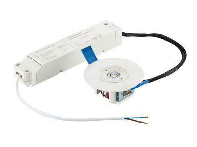 Notfall-Downlight, Recessed emergency downlight, 3 W, 3 W, D95 mm  H31 mm, 328 lm, 6500 K, IP20, ELP3h