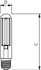 LED SON-T, Röhrenform, 220-240V, 32 W, SON-T 100W, E40, 2200 K, 5200 lm, CRI 70, 25000 Stunde(n) – Bild 6 von 7
