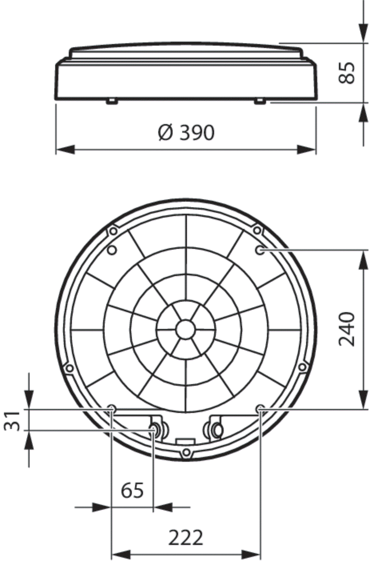 CoreLine Wand- und Deckenleuchte, All-in, 30 W, 12 W, 1400 lm, 4050 lm, 2700 K, 3000 K, 4000 K, Sensorgestütztes Dimmen, MDU2, EL-ready – Bild 6 von 6