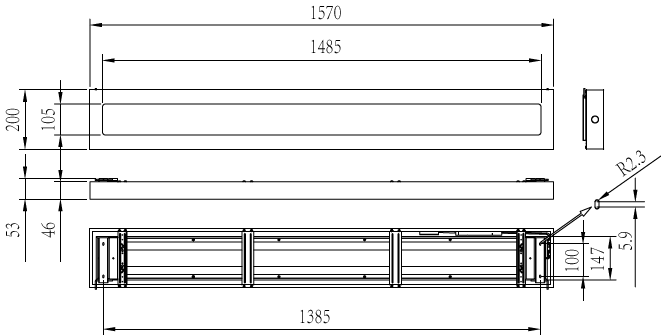 CoreLine Anbauleuchten, All-in, 43.5 W, 22.5 W, 200x1570 mm, 3600 lm, 4500 lm, 6800 lm, 4000 K, UGR19 – Bild 12 von 12