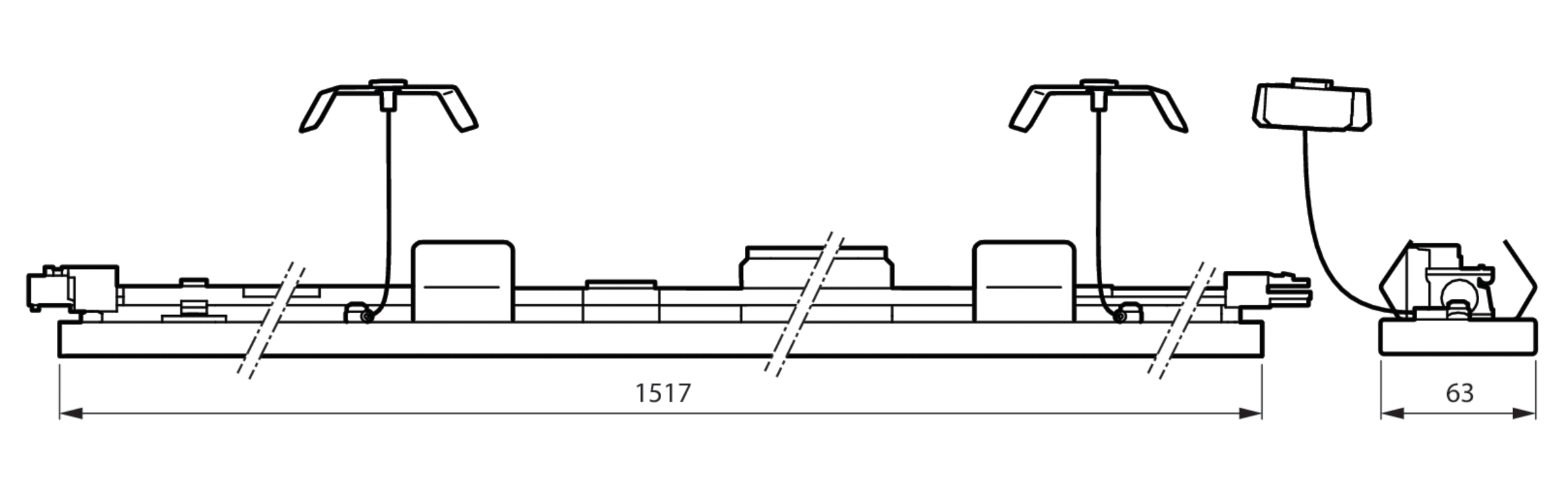 Maxos universal, 36 W, L1517 mm, 5700 lm, 4000 K, Breitstrahlend (WB), Texturiert, Weiß, IP20