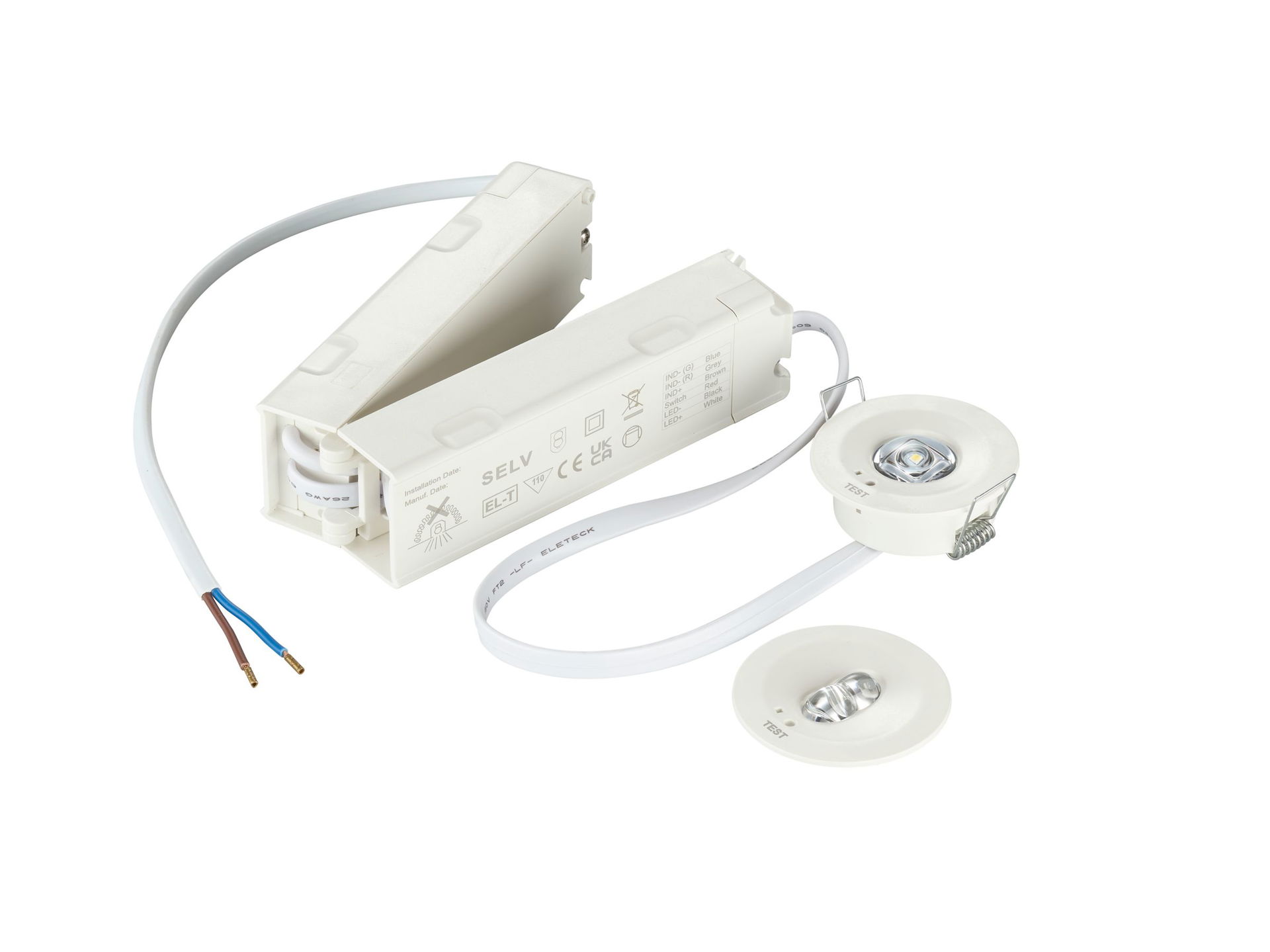 Sicherheitsleuchte, Recessed, 2 W, 2 W, D50 mm, 135 lm, 6500 K, IP20, ELP3h
