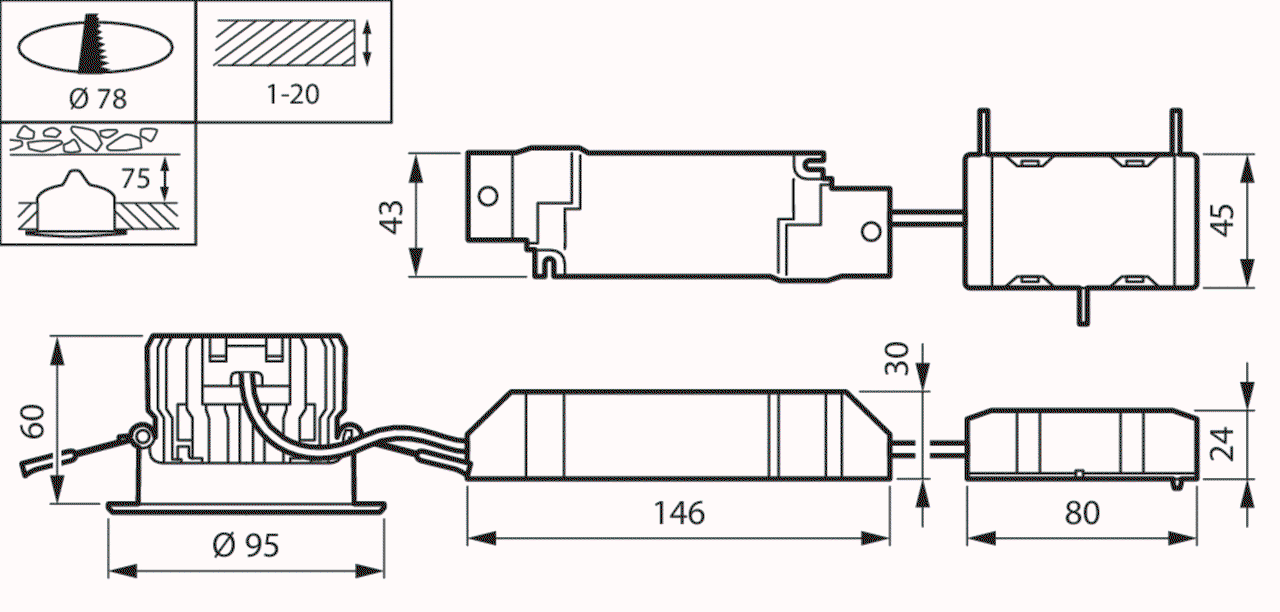 CoreLine Einbaustrahler Gen2, Adjustable, 12 W, D78 mm, 1200 lm, 4000 K, Kabellos, Interact Ready, Breitstrahlend (WB), Weiß, IP20/44 – Bild 9 von 9