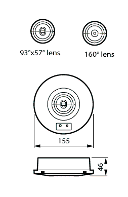 Notfall-Anbaudownlight, 2 W, 2 W, D155mm  H46 mm, 273 lm, 6500 K, IP65, ELP3h – Bild 4 von 5