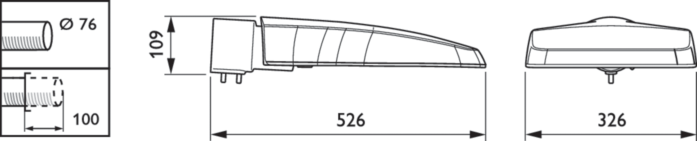 ClearWay gen2, Road & street light, 40.5 W, 6090 lm, 4000 K, CRI70, Mittlere Lichtverteilung 11, SchutzklasseI, IP66