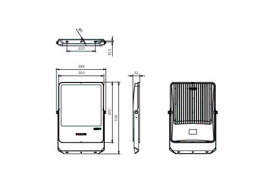 Ledinaire Scheinwerfer mit hoher Leistung, 300 W, 556 mm x 52mm, 36000 lm, 4000 K, CRI80, Symmetrisch – Bild 7 von 7
