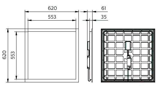 CoreLine Panel Gen6, 26 W, Module 625, VPC, 3600 lm, 4000 K, DALI-regelbar, UGR19 – Bild 11 von 11