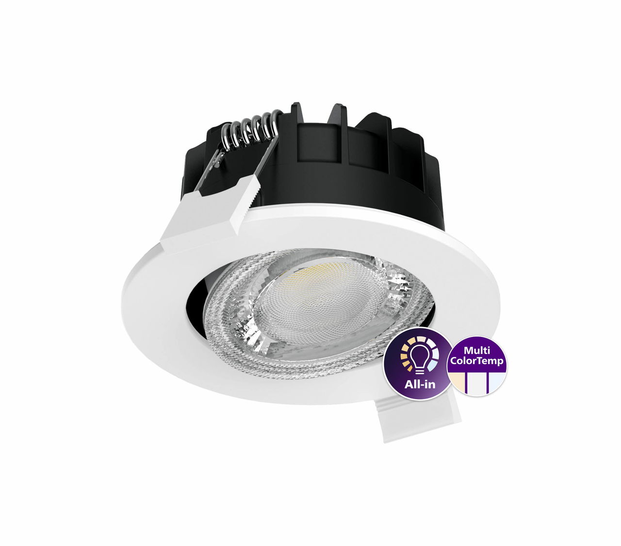 Ledinaire Clear Accent, Adjustable, All-in, 6 W, 550 lm, 2700 K, 3000 K, 4000 K, Phasenanschnitt-Dimmen, Abstrahlungswinkel (40°), Weiß, IP20/65