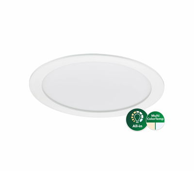 CoreLine Slim Downlight, All-in, 21 W, D205 mm, 2100 lm, 3000 K, 4000 K, Matt, IP20/44