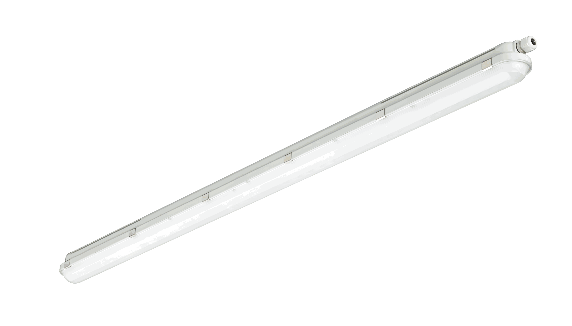 CoreLine Feuchtraumleuchte WT120C, 45 W, L1500 mm, 6500 lm, 4000 K, Kabellos, Interact Ready, Breitstrahlend (WB), Satiniert, IP65, IK08, TW1-ready