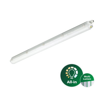 CoreLine Feuchtraumleuchte G3, All-in, 28.5 W, 16.6 W, L1200 mm, 2700 lm, 3300 lm, 3900 lm, 4600 lm, 6500 K, Symmetrisch, Klar, IP66, IK08, EL-ready