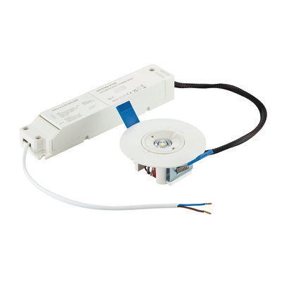 Notfall-Downlight, Recessed emergency downlight, 3 W, 3 W, D95 mm  H31 mm, 328 lm, 6500 K, IP20, ELP3h