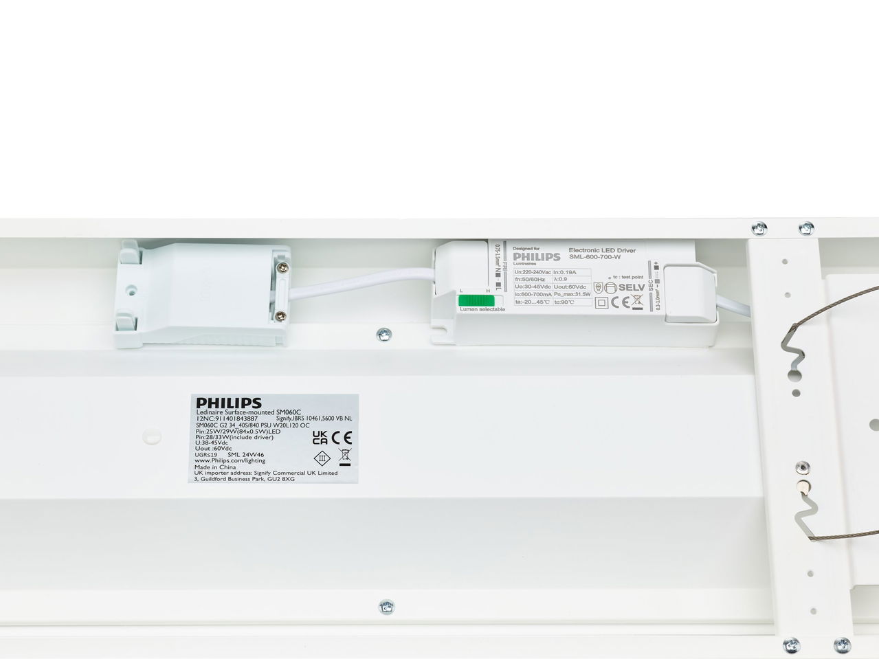 Ledinaire Anbauleuchte, All-in, 33 W, 28 W, 200x1200 mm, 3400 lm, 4000 lm, 4000 K, UGR19, PUSH-IN | Schnellsteckverbinder – Bild 6 von 8