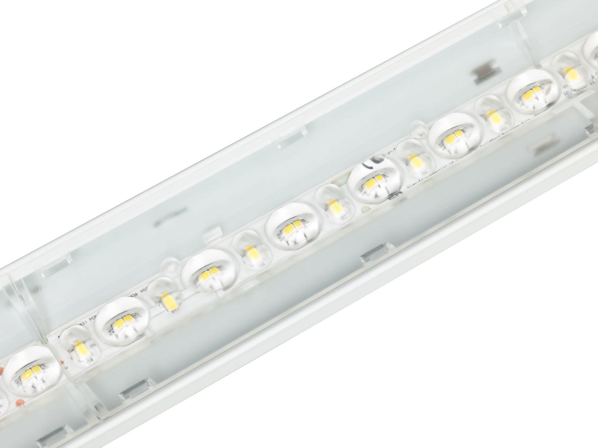 Maxos unify, Trunking light unit, 48.5 W, 2215 mm, 8400 lm, 4000 K, DALI-regelbar, Interact Ready, Sehr breitstrahlend, Texturiert, Weiß, IP20 – Bild 4 von 6