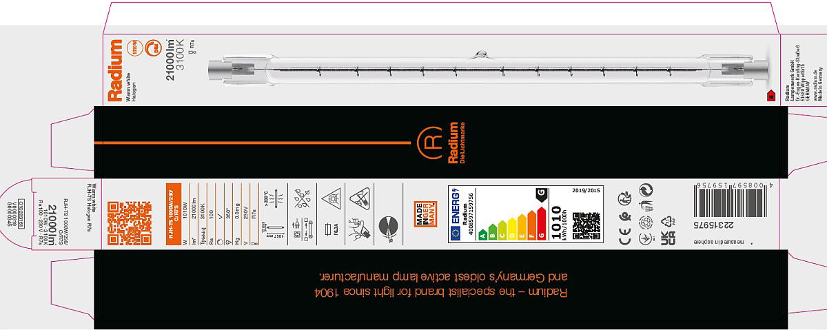 Halogenlampe für Bühnenbeleuchtung, RJH-TS 1000W/230/C/R7S – Bild 10 von 10