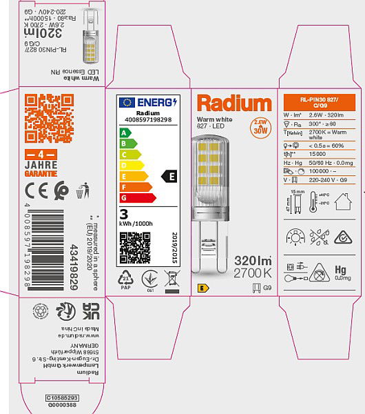 LED Essence PIN, RL-PIN30 827/C/G9 – Bild 9 von 10