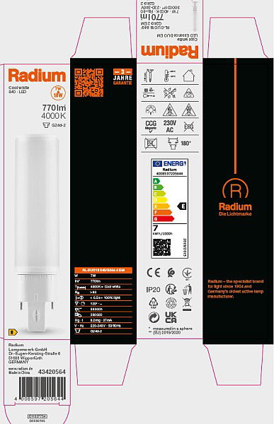 LED EssenceDuo - Retrofit f. Ralux Duo, RL-DUO18 840/G24D – Bild 11 von 11