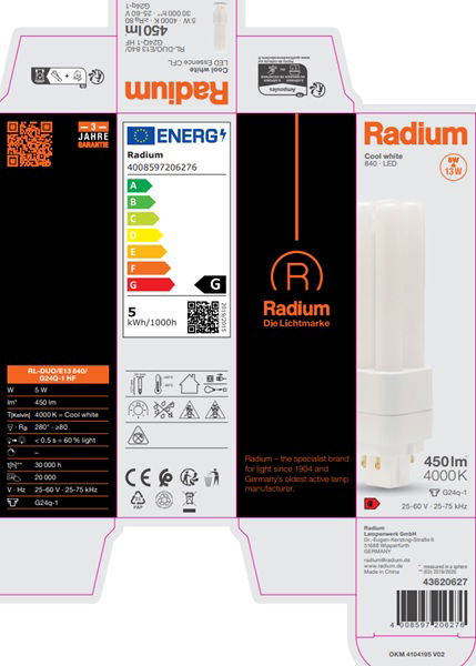 LED EssenceDuo/E - Retrofit f. Ralux Duo/E, RL-DUO/E13 840/G24Q-1 HF – Bild 10 von 11