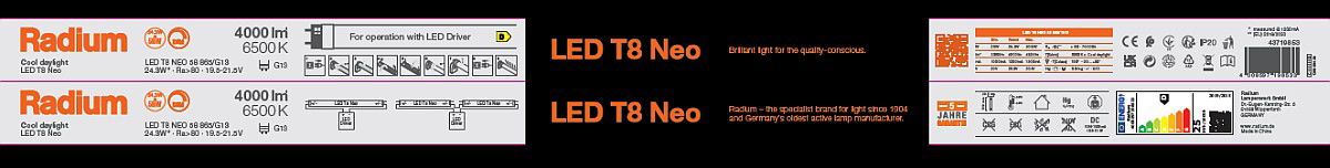 DC Tube für externe Treiber, LED T8 NEO 58 865/G13 – Bild 13 von 14