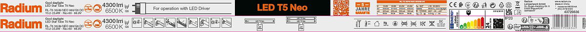 DC Tube für externe Treiber, LED T5 NEO 35/49 865/G5 – Bild 12 von 13