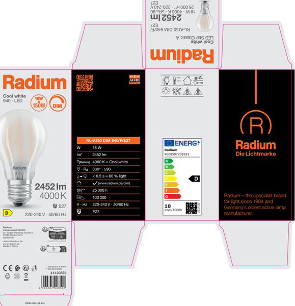 LED Star Klassik A, matt, RL-A150 DIM 940/F/E27 – Bild 9 von 10