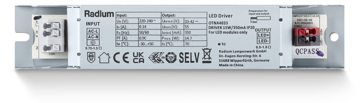 Treiber für DC-LED-Lampen und -Module, DRIVER 15W/350mA IP20 – Bild 2 von 3