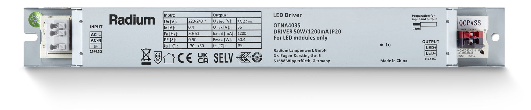 Treiber für DC-LED-Lampen und -Module, DRIVER 50W/1200mA IP20 – Bild 2 von 3