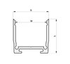 Aufbau-Aluminium-Profil für 2 LED Strips, U-Profil MEDIUM, Länge 0,98m