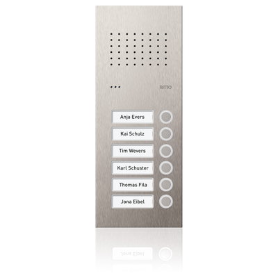 Acero pur Edelstahl-Türstation Audio, 6 WE, Edelstahl