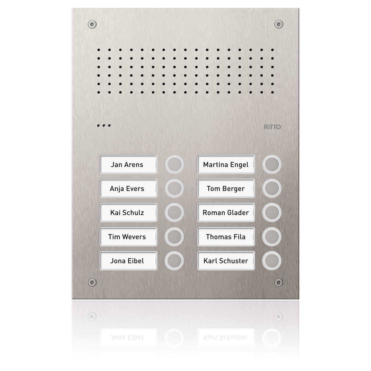 Acero pur Edelstahl-Türstation Audio, 10 WE, Edelstahl