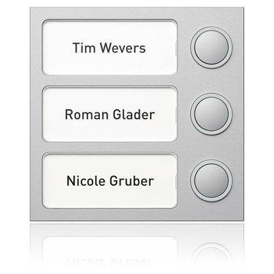 Portier Tastenmodul 3 WE, silber