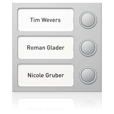 Portier Tastenmodul 3 WE, silber