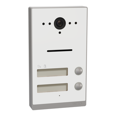 Listo Türstation, Twinbus IP, 2 Klingeltasten, Rahmen Silber, Weiß, AP