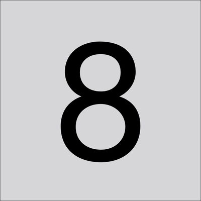 Folienziffer  H 120 mm, Ziffer 8, schwarz, Zubehör