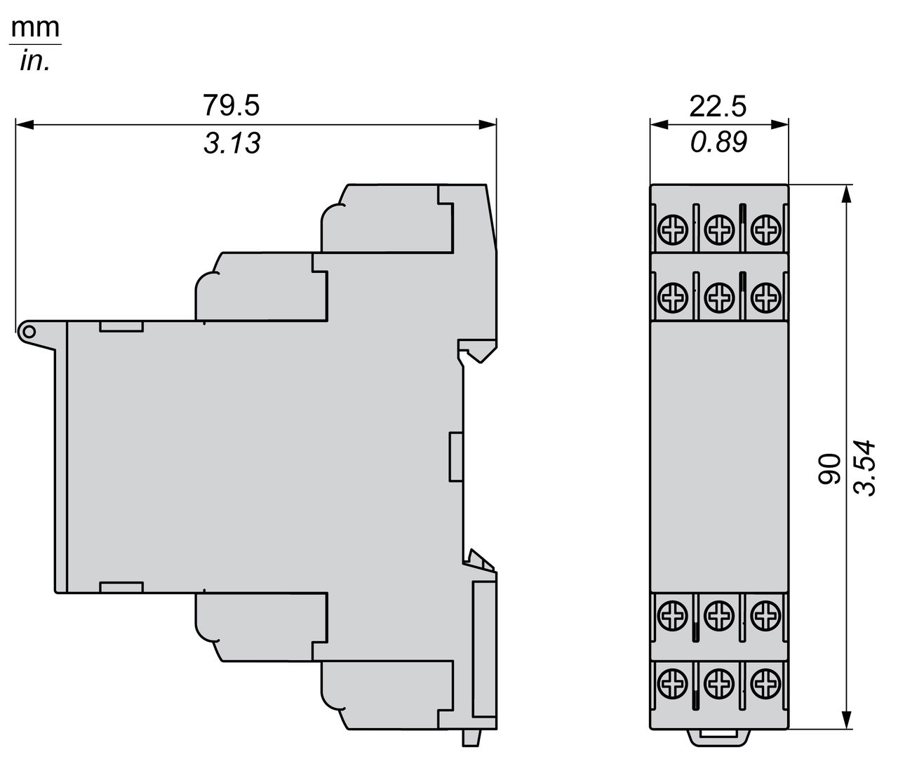 Überwachung auf Über-/Unterstrom mit Speicher, 4-1,000 mA, 24-240VAC/DC, 2 W