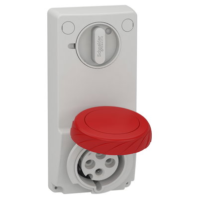 Anbausteckdose verriegelt, 32A, 3p+E, 380-415 V AC, IP65