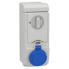 Wandsteckdose verriegelt- 16A, 2p+E, 200-250 V AC, IP65