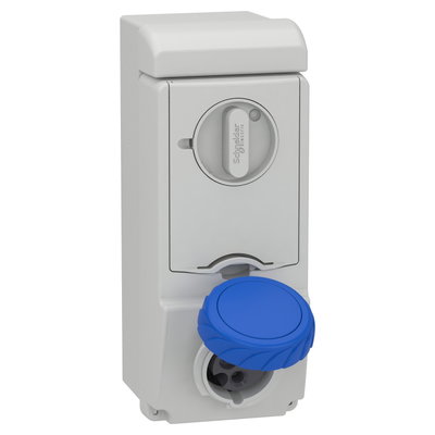 Wandsteckdose verriegelt- 16A, 2p+E, 200-250 V AC, IP65