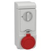 Wandsteckdose verriegelt- 16A, 3p+E, 380-415 V AC, IP65
