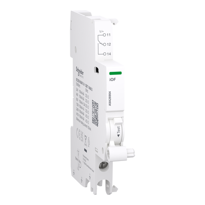 Hilfskontakt, Acti9, iOF, 100mA bis 6A, 24VAC bis 415VAC, 24-130 VDC, Anschluss unten