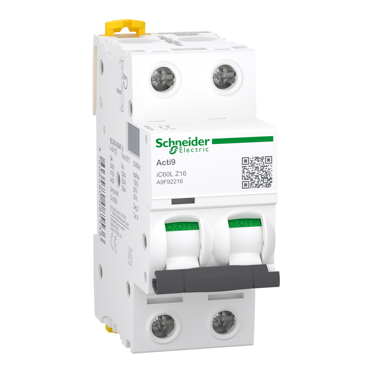 Leitungsschutzschalter iC60L, 2P, 16A, Z-Charakteristik, 25kA